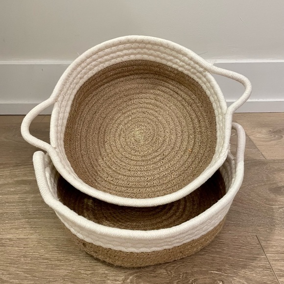 Other - Cotton Rope Two-Tone Low Baskets